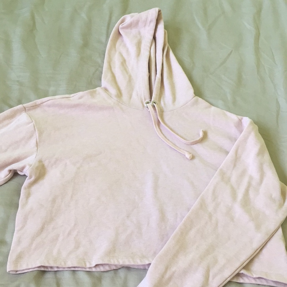 Divided Pink Cropped Hoodie